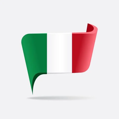 Italian flag map pointer layout. Vector illustration. Stock Illustration