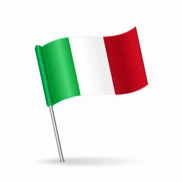 Italian flag map pointer layout. Vector illustration. 스톡 일러스트