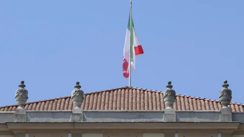 Italian flag moved by the wind Stock Footage 114168841