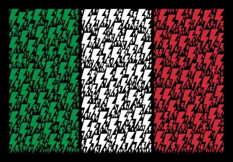 Italian Flag Pattern of Electric Strike Items Stockillustratie