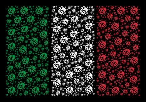 Italian Flag Pattern of Ladybird Bug Items Illustrazione stock
