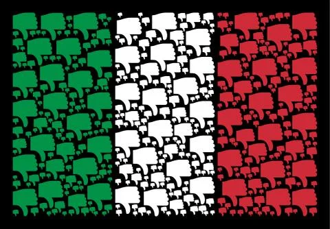 Italian Flag Pattern of Thumb Down Items Illustrazione stock