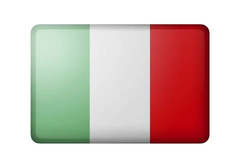 The Italian flag. Rectangular matte icon. Isolated on white background 스톡 일러스트