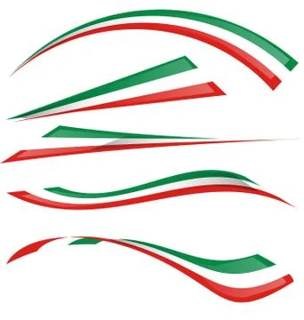 Italian flag set Stock-Illustration