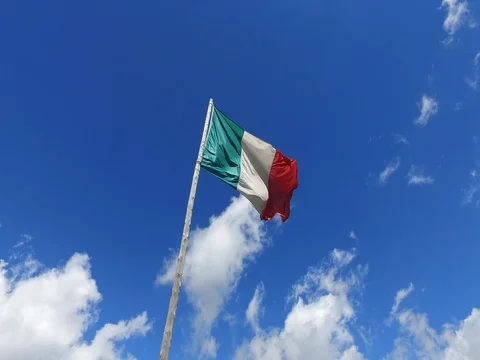 Italian flag in the sky Stock Footage 77707757