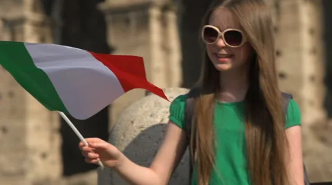Italian Flag - Slow Motion Stock Footage 40106835
