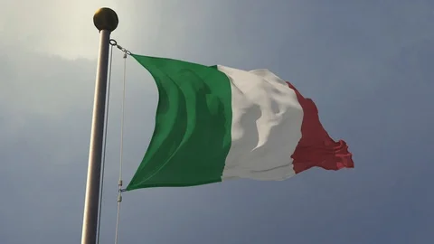 Italian Flag in Slow Motion Loop - Italy Stock Footage 88912937