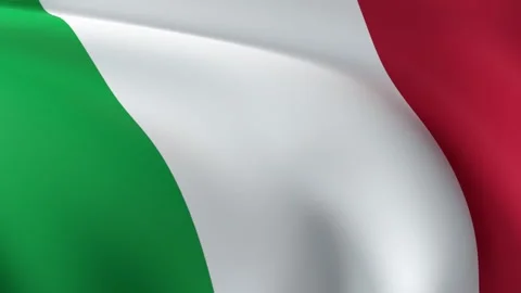 Italian flag, slow motion loop animation, full screen - 3D rendering, 4K 스톡 동영상 309850666
