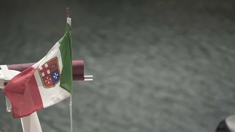 Italian flag in slow motion moving by wind Stock Footage 71216667