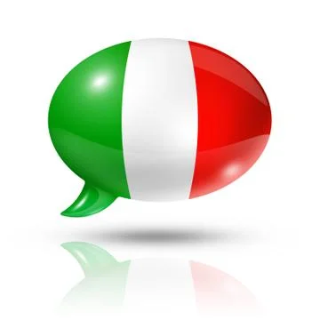 Italian flag speech bubble Illustrazione stock
