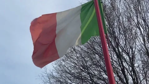 Italian flag waving in light wind Stock Footage 236261519
