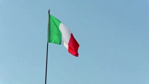 Italian flag waving in the wind Stock Footage 95730997