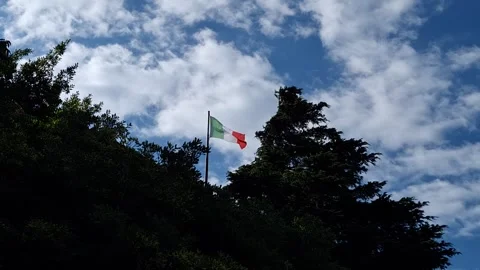 Italian Flag Waving in the Wind Stock Footage 315464991