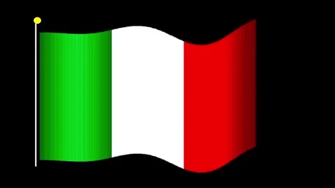 Italian flag waving in wind with subtle motion against dark backdrop cinemati Vídeo Stock 345320968