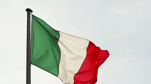 Italian flag in the wind Stock Footage 18523265