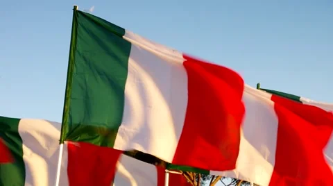 The italian flag in the wind Stock Footage 52270132