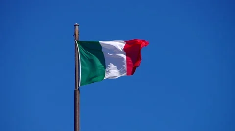 The italian flag in the wind Stock Footage 55080548