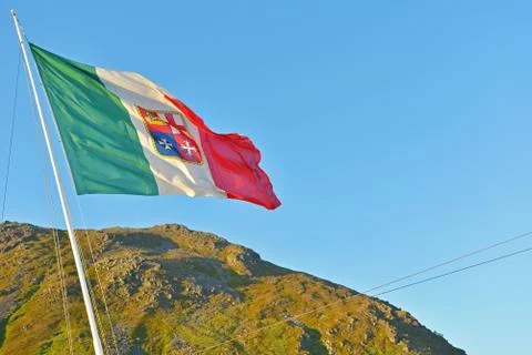 Italian Flag in the Wind Stock Photos