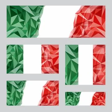 Italian Flags Set Stock Illustration