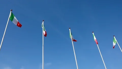 Italian flags waving in the wind Stock Footage 112705840