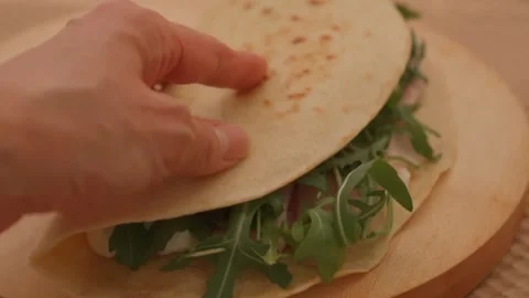 Italian flatbread Piadine from Emilia-Romagna region Stock Footage 247376749