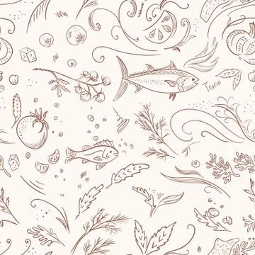 Italian food pattern Stock Illustration