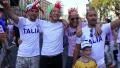 Italian football fans before final match of European Football Championship HD Footage