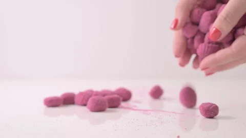 Italian gnocchi beetroot. Stock Footage 253476491