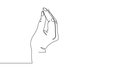 Italian hand gesture for expression, animated illustration. One continuous self Stock Footage 299790900