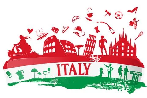 Italian ink background Ilustração Stock