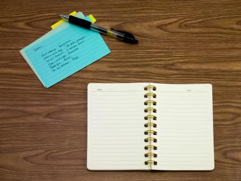 Italian; Learning New Language Writing Words on the Notebook Stock Photos