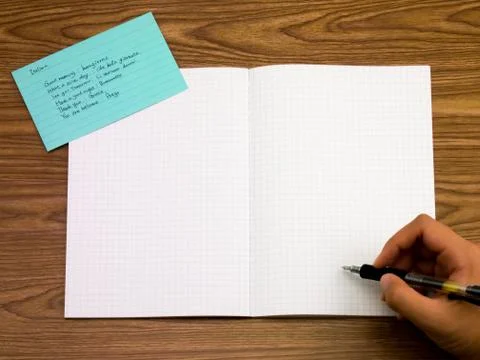 Italian; Learning New Language Writing Words on the Notebook Stock Photos