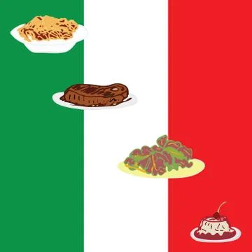 Italian lunch time Illustrazione stock