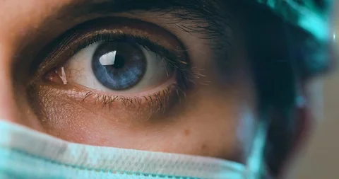 Italian medical blue eye Stock Footage