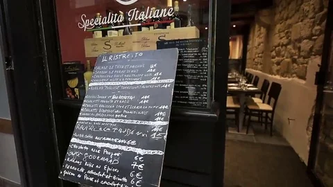 Italian menu at restaurant Stock Footage 69090157