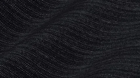 Italian Midnight Black Herringbone Wool Fabric Rolling in Deep Waves 스톡 동영상 342589858
