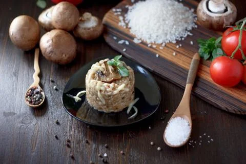 Italian mushroom risotto Stock Photos