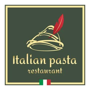 Italian pasta emblem, vector template Stock Illustration