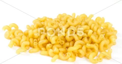 Italian pasta (macaroni) isolated on white background Stock Photos
