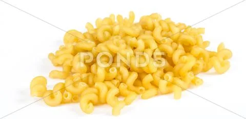 Italian pasta (macaroni) isolated on white background Stock Photos