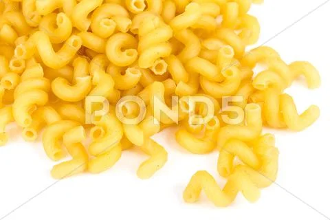 Italian pasta (macaroni) isolated on white background Stock Photos