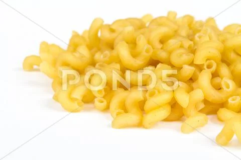 Italian pasta (macaroni) isolated on white background Stock Photos