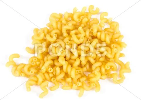 Italian pasta (macaroni) isolated on white background Stock Photos