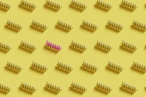 Italian Pasta Pattern with Pink Element Stock Photos