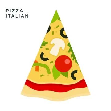 Italian Pizza flat icon vector isolated Stock Illustration