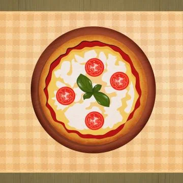 Italian pizza menu on table Stock Illustration
