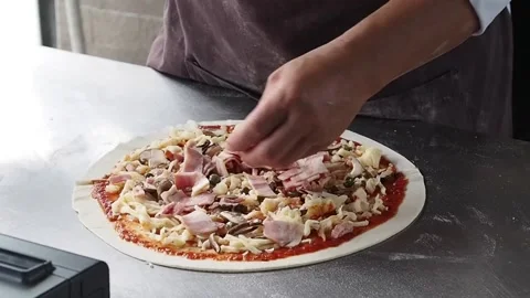 Italian Pizza mozzarella Cheese Stock Footage