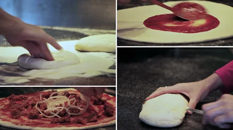 Italian pizza preparation - composition Stock Footage 35517839
