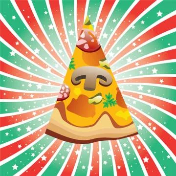 Italian pizza slice Stock Illustration
