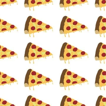 Italian pizza slice pattern seamless Illustrazione stock